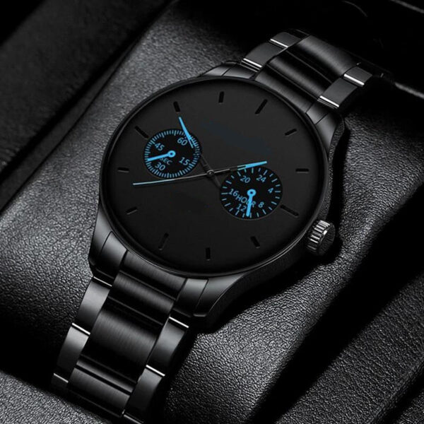 Bonill men's chronograph watch with stainless steel band and quartz movement