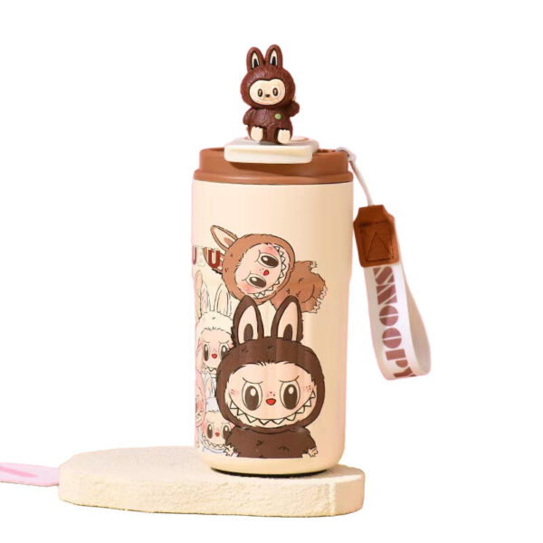 Cute Cartoon Leak-Proof 450ml Stainless Steel Water Bottle for Kids – Vacuum Insulated Coffee Cup for Girls