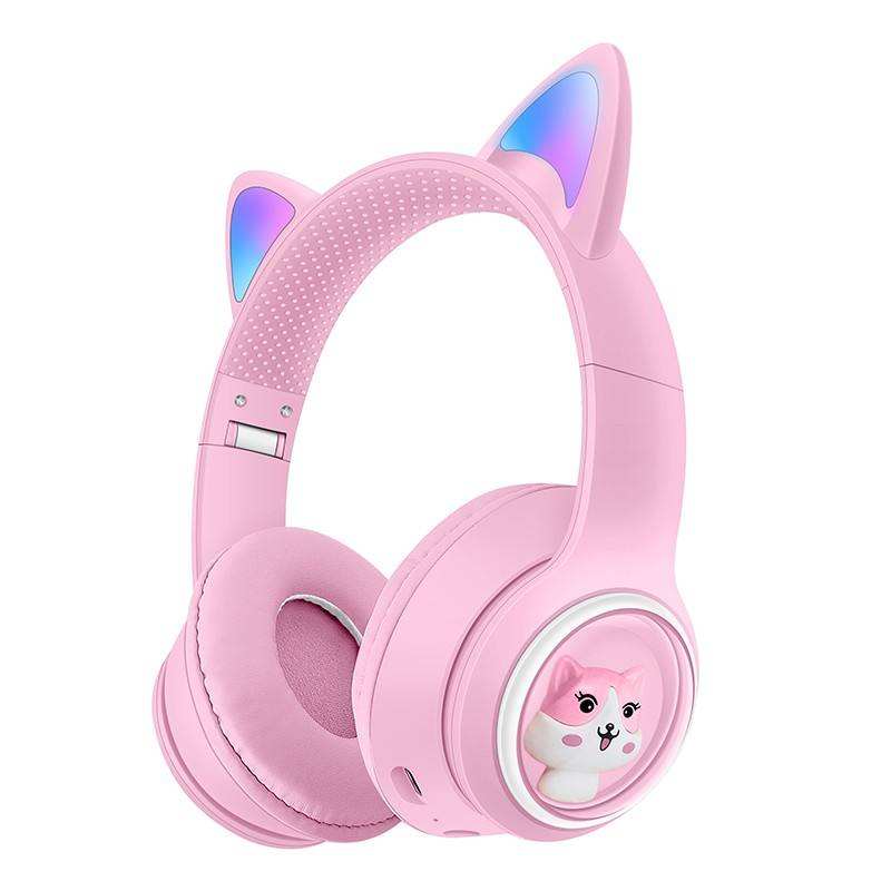 "Cute Cat Ear Wireless TWS Earbuds for Gaming and Music"