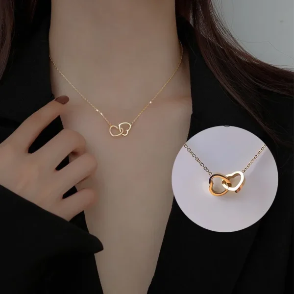 PVD Coated 18K Gold Plated Heart 304 Stainless Steel Simple Style Waterproof Non Tarnish 304 Stainless Steel Necklace