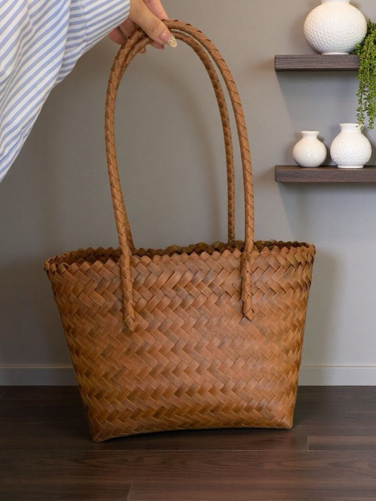 Braided tote bag with comfortable handles, perfect for everyday use