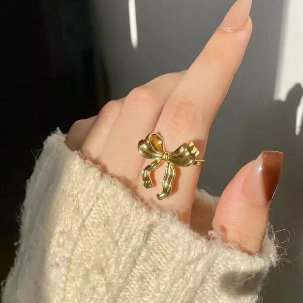 Stylish gold geometric open ring jewelry gift