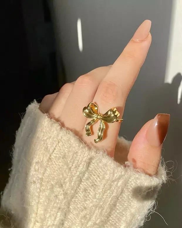 Stylish gold geometric open ring jewelry gift