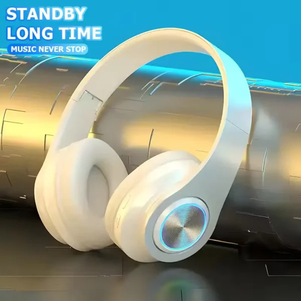 Wireless foldable headphone with microphone for gaming