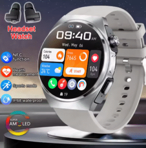 2025 smart watch for men with wireless Bluetooth TWS earbuds, NFC fitness tracker, and health monitoring features