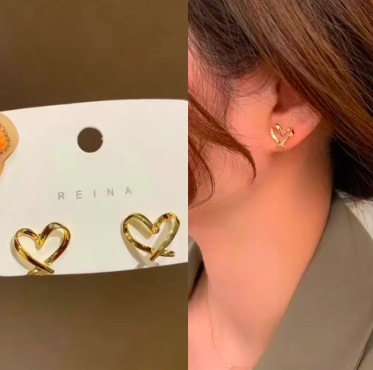 Quality Cute Heart Earrings for Women, Female Stud Earrings, Party Accessories, Charm Princess 2022 Jewelry