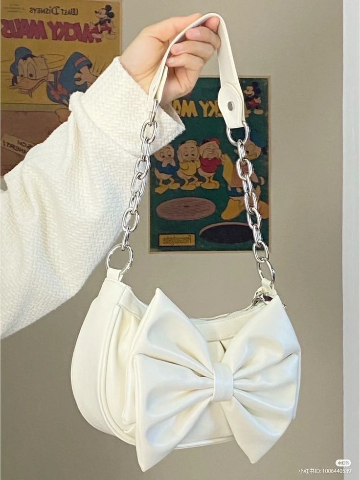 Elegant women’s PU leather shoulder bag with bow knot and square zipper design
