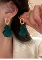 Elegant Andkiss women’s petal tassel drop earrings with floral design